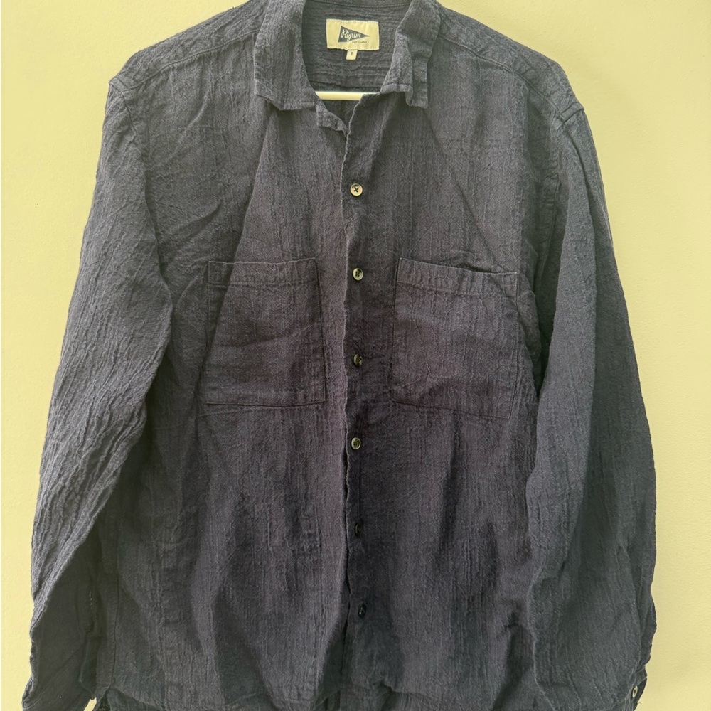 Pilgrim surf supply Navy Button-Up Shirt size small